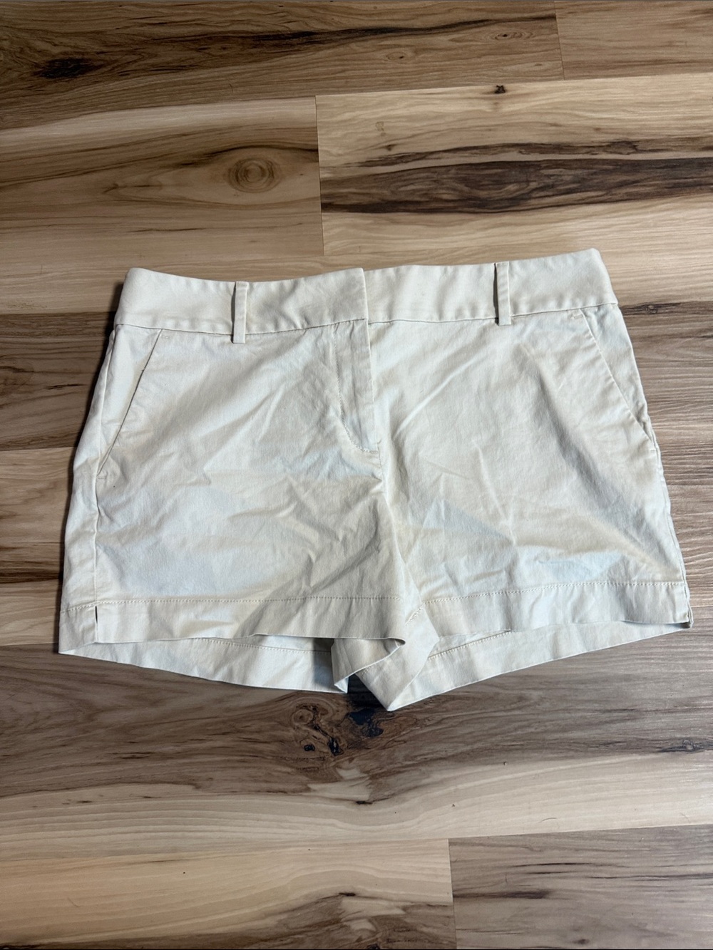 LOFT Cream Tailored Cotton-Blend Bermuda Shorts
